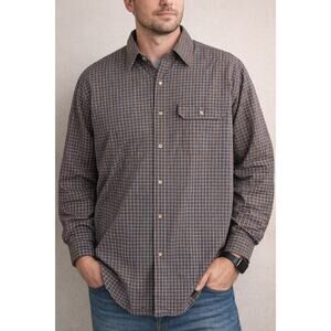 U.S. Expedition Plaid Button Down Shirt Mens Large Outdoor Casual L/S
